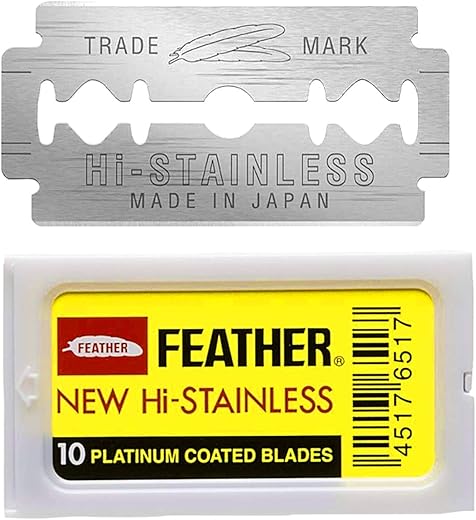 10 Feather New Hi-Stainless Rasierklingen (1 paket)