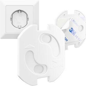 deleyCON 20x Kindersicherung für Steckdosen und Steckdosenleisten mit Drehmechanik Kinderschutz Steckdosenschutz Steckdosensicherung Baby Kleinkinder