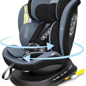 Reecle 360° Rotatable i-Size Child Seat with ISOFIX 40-150 cm (0–36 kg) Reboarder, from Birth–12 Years, ECE R129