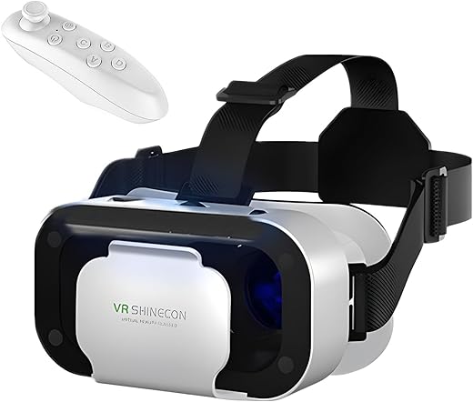 VR Brille Handy Virtual Reality 3D Headset, Mit Bluetooth-Fernbedienung Anti-Blaulicht Augenschutz kompatibel mit IOS Android Handy 4.7-6.5 Zoll für Samsung S22/S23/S10/Note 10+,